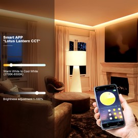 5M COB LED Strip Light, Warm to Cool White LED Tape Light with Remote App Control, 3200 LEDs Super Bright Stick on LED Light for Kitchen, Bedroom, DIY Indoor Lighting (2700K to 6500K Adjustable)