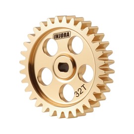 INJORA Brass Transmission Main Gear with Motor Pinion for 1/24 Buggy Losi Micro-B, 15/32T