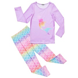 Jxstar Rainbow Mermaid Pajamas Princess Girls Pj Sets Fall Size 8 9