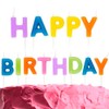 Multicoloured Happy Birthday Candles, 13 Rainbow Lettered Birthday Candles on