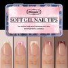 Misssix XBASICTIPS Uñas francesas a presión, 150 piezas cortas y