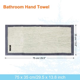sourcing map 4 Pcs Bathroom Hand Towels Dark Grey Soft Absorbent Face Towels Cotton Wash Cloths 13 x 29 Inch Kitchen Hand Towels for Bathroom Gym Drying Hand Face Hair (Vertical Stripe)