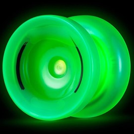 K2 Yoyo Glow in The Dark, Responsive Yoyo, Unresponsive Yo yo for Adults, Plastic Yoyo Professional for Finger Spin Trick, 12 Yoyo Strings + Extra Accessory kit (Glow Green) - Style: Glow Green+Glitter