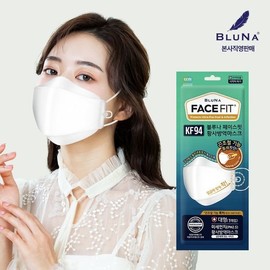 Bluena [Bori Bori/Bluena] Bluena Face Fit KF94 Yellow Dust Prevention Mask Large 30 sheets, Bluena Face Fit KF94 Large White 30 sheets / 블루나 [보리보리/블루나]블루나 페이스핏 KF94 황사방역마스크 대형 30매, 블루나 페이스핏 KF94 대형 화이트 30매