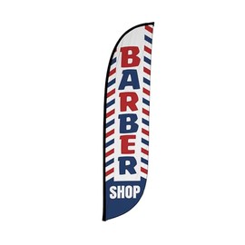 LookOurWay Feather Flag Banner - 12 Feet Tall Advertising Sign Swooper Flag Only, No Poles - Barber Shop Retro (10M1200628)