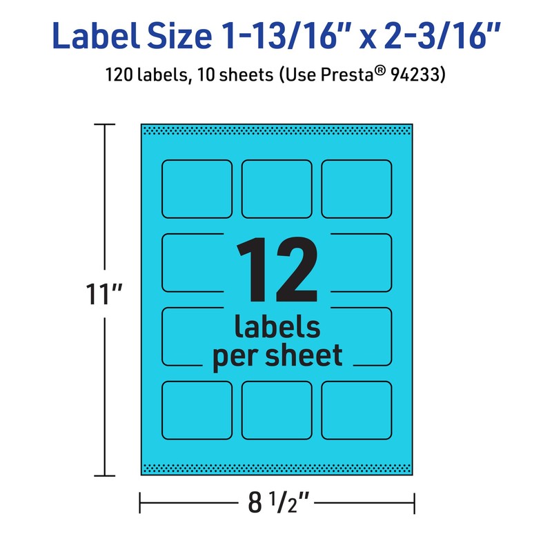 Avery Printable Rectangle Labels with Sure Feed Technology, 1-13/16" x