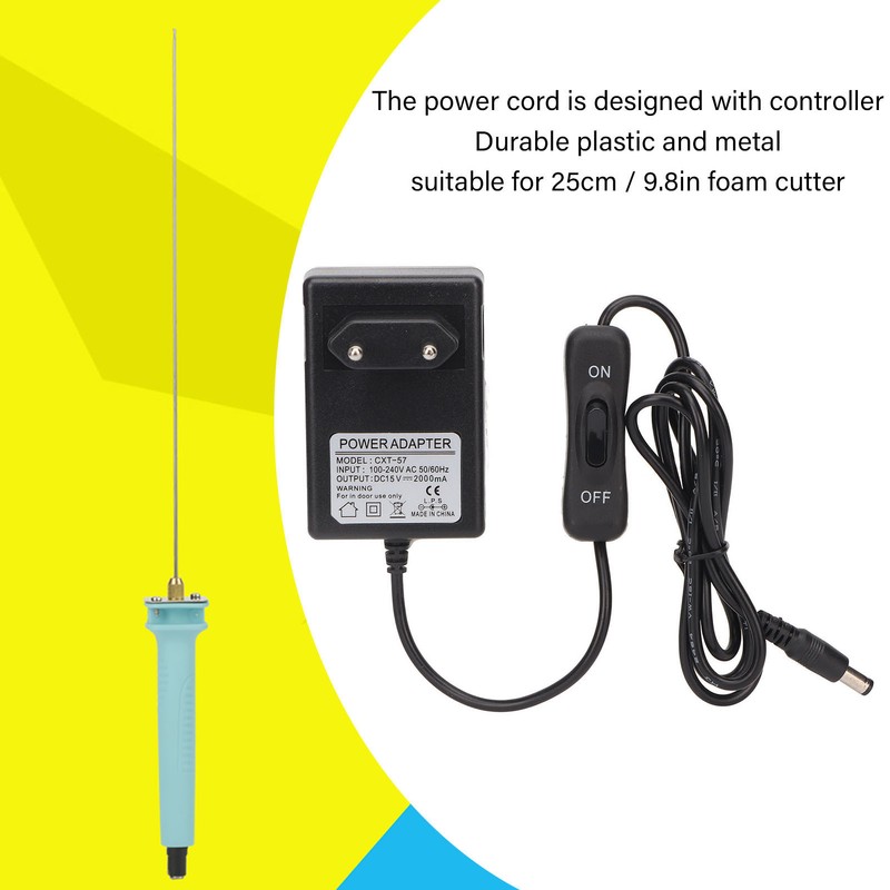 Foam Cutter Power Adapter 15V 2000mA Strong Plasitc Metal Wire