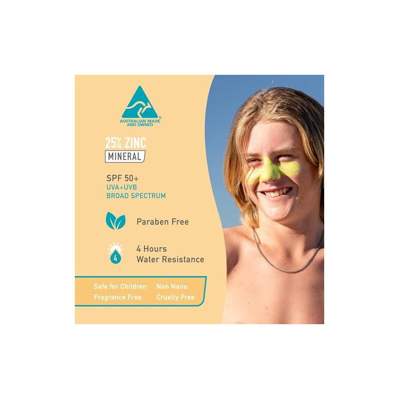 Sun Zapper Zinc Stick Yellow SPF 50 Protector Solar Mineral