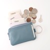 NSL-2706 Slip-on Noir Key Pouch Light Blue Genuine Leather Card