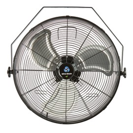 Restaurantware-Wind Blade 20 Inch 4650 CFM Industrial Fan, 1 Heavy Duty Wall Mount Fan - 3-Speed, High Velocity Motor, Black Metal Floor Fan, For Warehouse, Garages, Or Basement