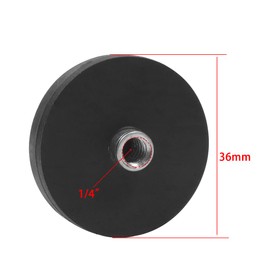 NovelGoal D36mm Mini Magnetic Mount Strong Round Rubberized Base 1/4" M4 M5 M6 for Camcorder Smartphones for LED Light Bar Mount (1/4-20, Convex Screw Hole)