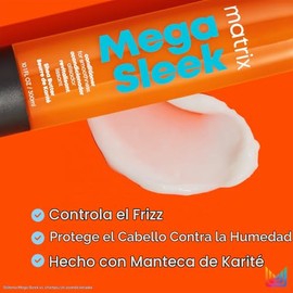 Matrix Mega Sleek Acondicionador | Acondicionador anti-frizz para rebelde o con frizz | Combate el encrespamiento, suaviza y aumenta el brillo |Formul