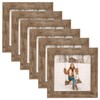 TOFOREVO 4x4 Picture Frames Set of 6 Rustic Wood Grain
