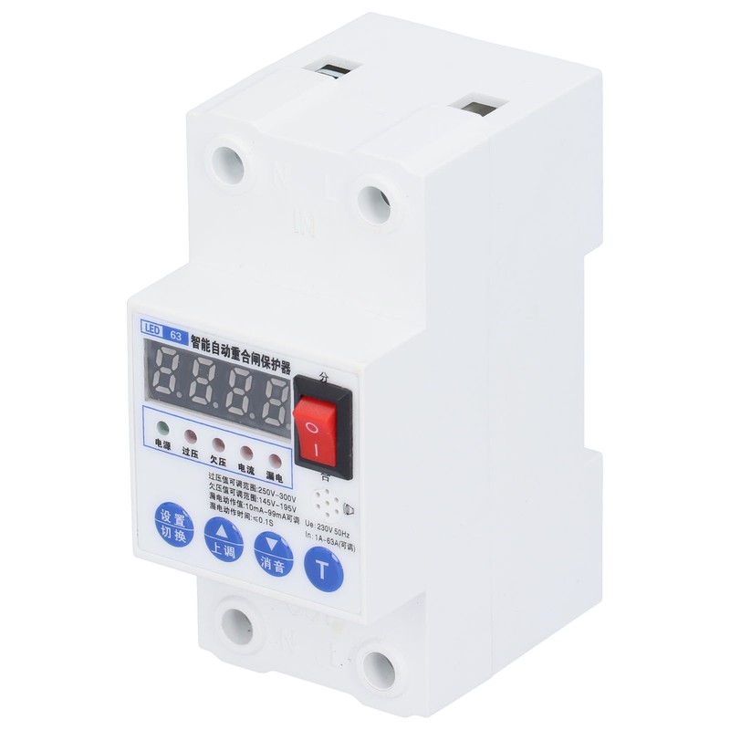 Leakage Circuit Breaker Intelligent Automatic Reclosing Protector Switch 45mm Width