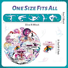 Lcnjscgo Gymnastics Party Favors with 24PCS Slap Bracelets 50PCS Stickers, Gymnastics Goodie Bag Fillers for Gymnastics Birthday Decorations Supplies for Class Reward Prizes Gift for Kids