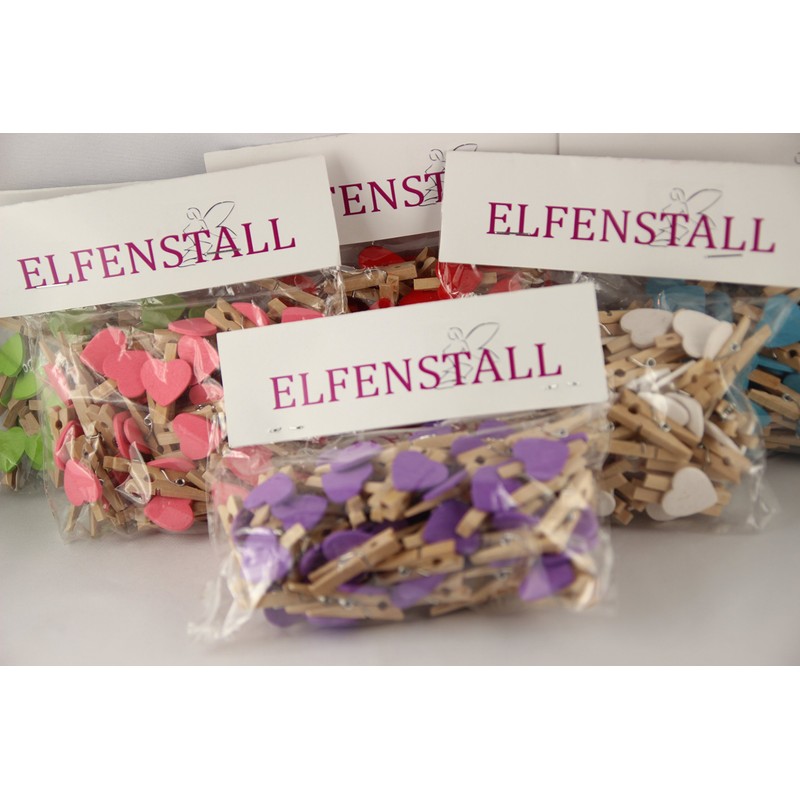 Elfenstall Small Mini Wooden Clothes Pegs / Wooden Pegs /