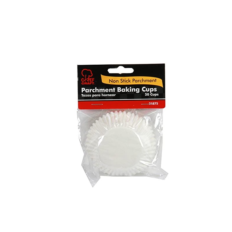 Chef Craft Classic Cupcake Liners, 50 count, White