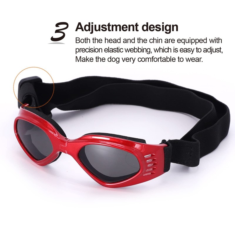 TRIROCK Dog Sunglasses, For Small and Medium Dogs, Goggles, For