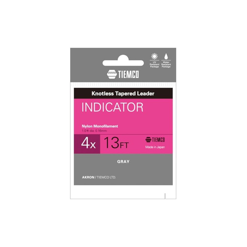 TIEMCO Leader Indicator 4X Nylon 13FT No. 1 5.9lb Gray
