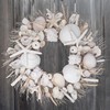 ANDALUCA Summer Seashell & Starfish 20" Coastal Wreath All Natural