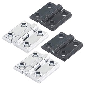 4 Pieces Connector Hinge Metal Hinge for Wooden Door Wooden Cabinet Wardrobe Interior Doors Windows 40mm x 40mm (Silver and Black)
