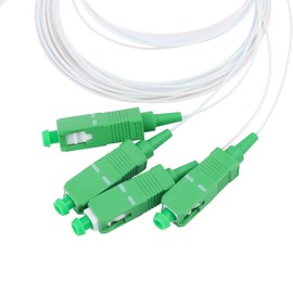 Duogalia 2-Pack SCAPC 1X4 PLC Fiber Optic Splitter 0.9mm G657A1 Singlemode Fibe Pigtail