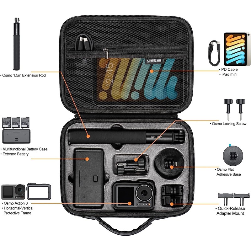 Waterproof Carrying Case for Osmo Action 5 Pro/DJI Action 4/OSMO