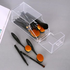 Organizador De Brochas De Maquillaje Acrílico Transparente P