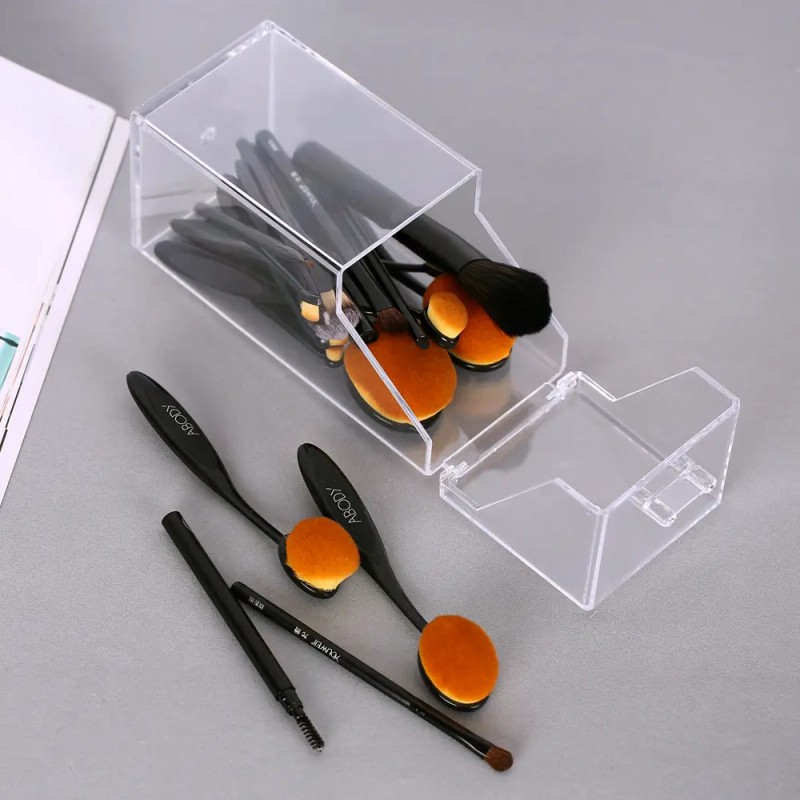 Organizador De Brochas De Maquillaje Acrílico Transparente P