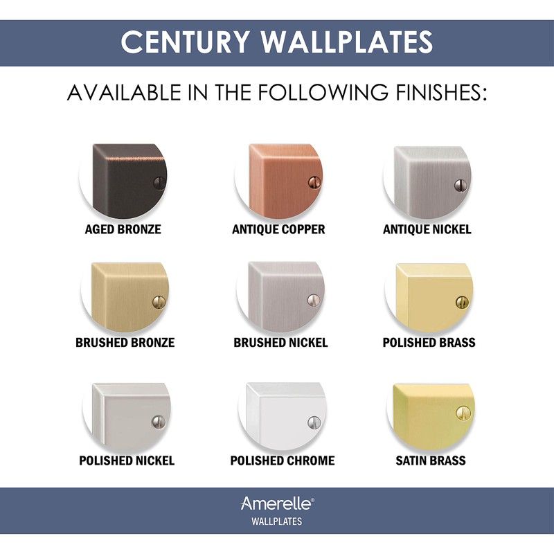 Amerelle 163DDB Century Wallplate, 1 Duplex, Steel, Aged Bronze, 1-Pack