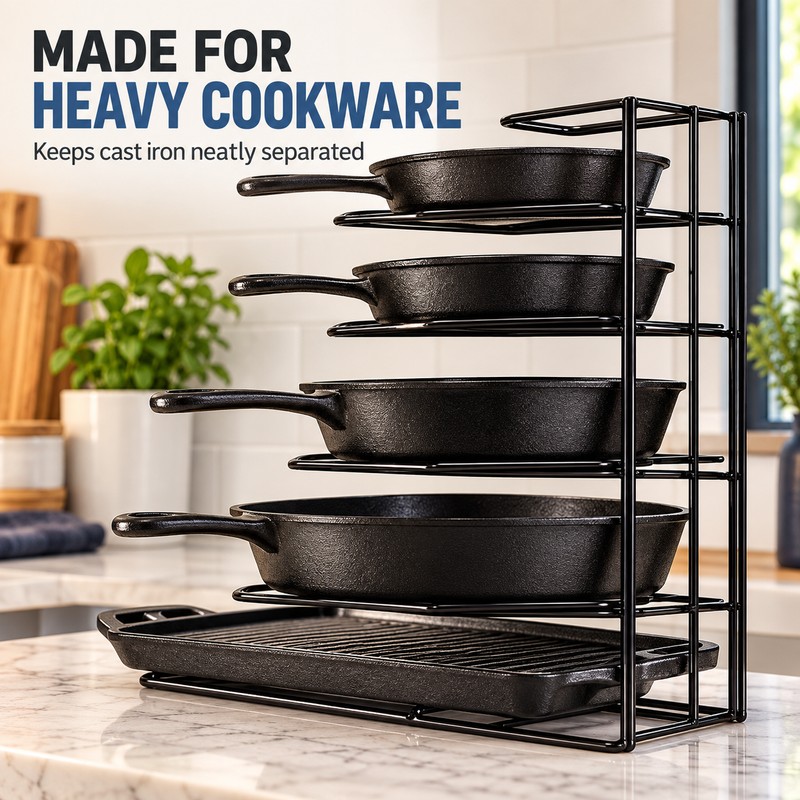 2 Pack Heavy Duty 5 Tier Pot and Pan Organizer