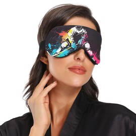 KUEJOP Sleep Masks Colorful Hockey Player Eye Cover for Sleeping, 1 Count (Pack of 1)