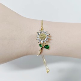 IQIC Spinning Sunflower Bracelet, adjustable, Plastic, no gemstone