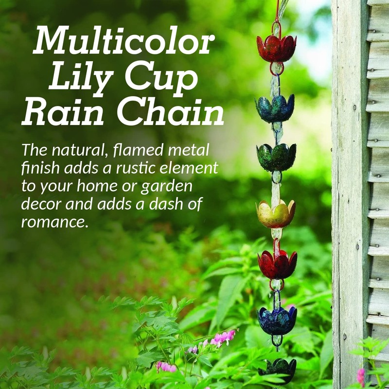 Ancient Graffiti ANCIENTRCLILMIR Lily Multicolor Rain Chain (Set of 1)
