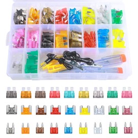 UNLRAE Fuse Kit,Car Accessories Auto Fuses,90 Standard & 108 Mini & 108 Low Profile Car Fuses Assortment Kit with Circuit Tester and Puller,Automotive Replacement,Fits Most Cars,SUV,Trailer (306PCS)