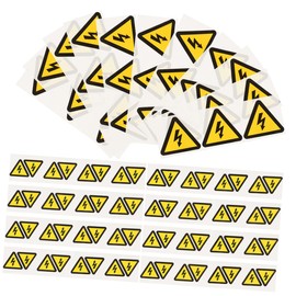 Gatuida 24pcs Stickers Yellow Shocks Decals Sign Voltage Caution Labels Hazard Electric Triangle With Self