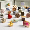 IndianShelf 14 Pieces Mustard Ceramic Panda Flat Drawer Knobs for
