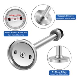 Door Stopper, Door Stop 5 Inch(120mm) Stainless Steel Brushed Satin Nickel Doorstops, Modern Mute Door Holder Wall Mount Doors Wall Protector Doorstop, Silver