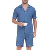 Sopesil Pyjamas for Men Cotton Shorts Sets Button Down Men's
