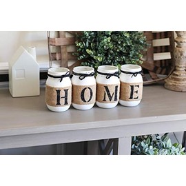 Farmhouse Decor | Rustic Home Decorations Table Centerpieces - Double Sided Mason Jars Set | Gift for Her