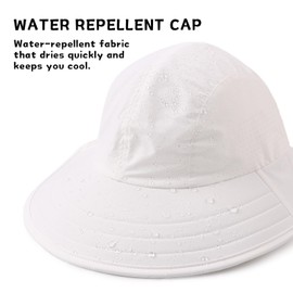 PESAAT Baby Sun Hat Unisex Sun Protection Summer Bucket Hats UPF 50+ Infant Toddler Beach Cap (2-8 Years, White)