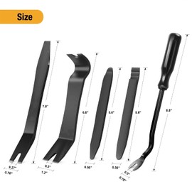 GOOACC GOOACC 5 PCS Nylon Auto Trim Removal Tool Kit No-Scratch Removal Tool Kit for Car Clip Panel & Audio Dashboard Dismantle Black