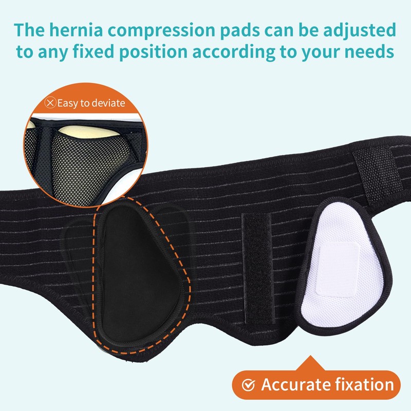 ENLUNTRA Hernia Belts for Men， Adjustable Inguinal Hernia Support Belt