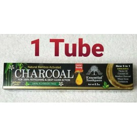 Essential Palace 1 Tube Bamboo CHARCOAL Toothpaste 5 in 1 Essential Palace, Fluoride Free ,6.5oz