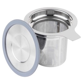 Vaincre Extra Fine Mesh Tea Infuser/Strainer, Stainless Steel Loose Leaf Tea Steeper/Diffuser with Large Capacity Basket and Lid, Fits Teapots, Mugs, Cups