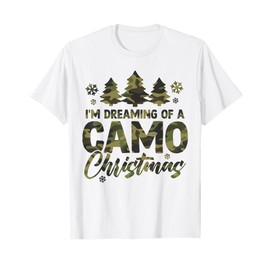 Retro I'm Dreaming Of A Camo Christmas Camouflage Xmas Tree T-Shirt