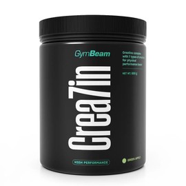 GymBeam GymBeam Crea7in - Mischung aus Kreatin, mikronisiertem Kreatinmonohydrat und gepuffertem Kreatinmonohydrat, Komplex zur Leistungssteigerung, mit Sibirischem Ginsengm (600 g, Green Apple)