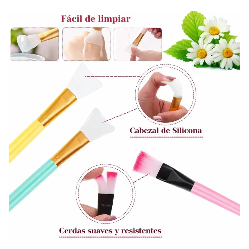 12 Pzs Kit Mascarilla Facial Bowl Brochas Y Frasco