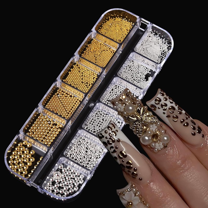 Bow Nail Charms Kit, Jremg 3D Nail Charms and Gems