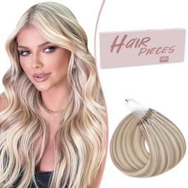 SEGO U Tip Hair Extensions Human Hair, Keratin Bonded & Loop Hair Extensions, K Tip Hot Fusion for Silky Straight Highlights, 1g per Strand, 50 Strands/50g, 18" Ash Blonde Mix Bleach Blonde